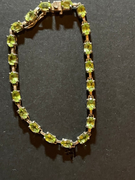 Sterling Silver Peridot Tennis Bracelet