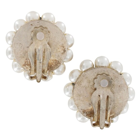 Laguna White Faux Pearl Beaded Button Earrings | … - image 3
