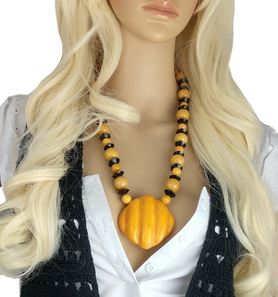 【MB】OX JEWELRY High-end  Beads Necklace Vintage Long African Glass Bead & Ox Bone Necklace Black