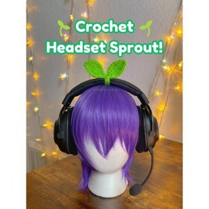 Crochet Sprout Headphone Accessory || Headset Accessory || CUSTOM COLORS