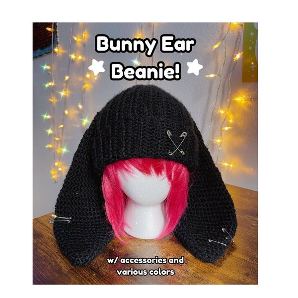 Bunny Ear Beanie || Bunny Ear Hat || CUSTOM colors || Handmade