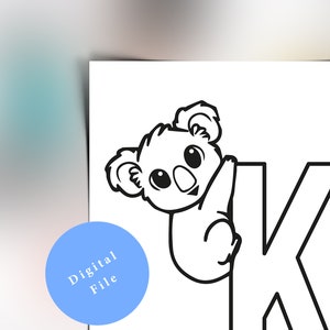 abc Alphabet with animals - english Version | illustration | coloring | single pages | digitale file | comic | vector | eps, png, jpg, pdf