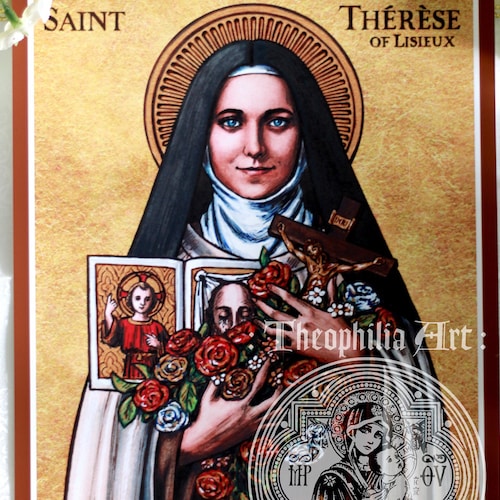 Saint Therese of Lisieux Icon Theophilia Catholic Print - Etsy