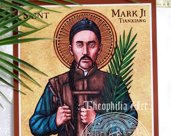 Saint Mark Ji Tianxiang icon - Catholic Theophilia art artwork print - Chinese martyr - China - patron saint of addicts