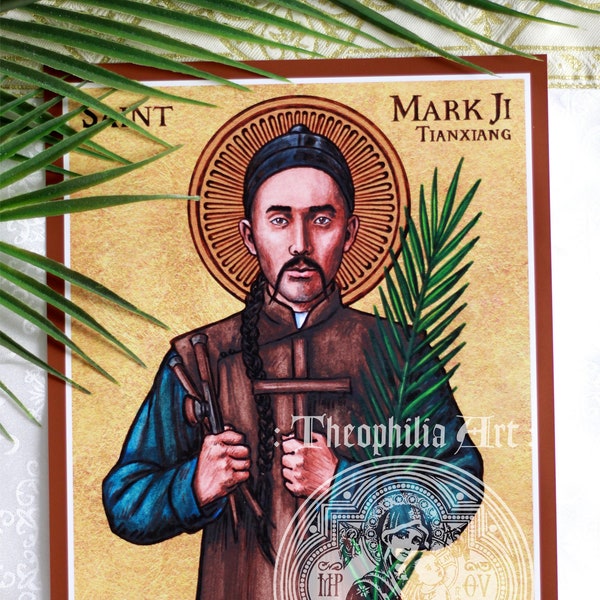 Saint Mark Ji Tianxiang icon - Catholic Theophilia art artwork print - Chinese martyr - China - patron saint of addicts