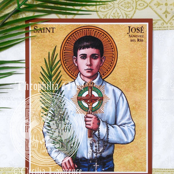 Saint Joselito - Jose Sanchez del Rio icon - Catholic Theophilia art print artwork