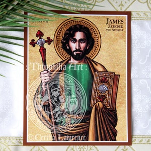 James Disciple Shell Saint James the Greater Zebedee Apostle - Catholic Icon Art Print ...