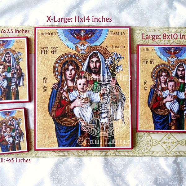 Wood Mounted Religious Saint Icons - Theophilia Catholic Art