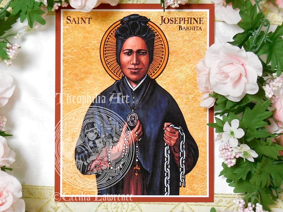 Saint Josephine Bakhita Catholic Icon - Theophilia Art Print