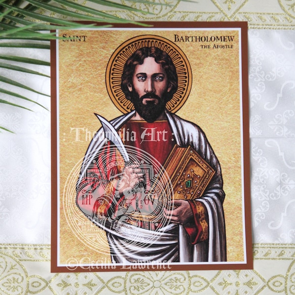 Saint Bartholomew the Apostle - Theophilia Catholic icon art print artwork - Christian disciple Nathanael Nathaniel Nathan