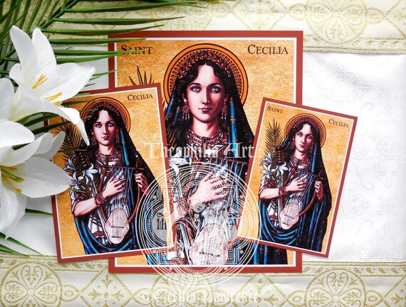 St. Cecilia Icon - Catholic Theophilia Art Artwork - Patron Saint