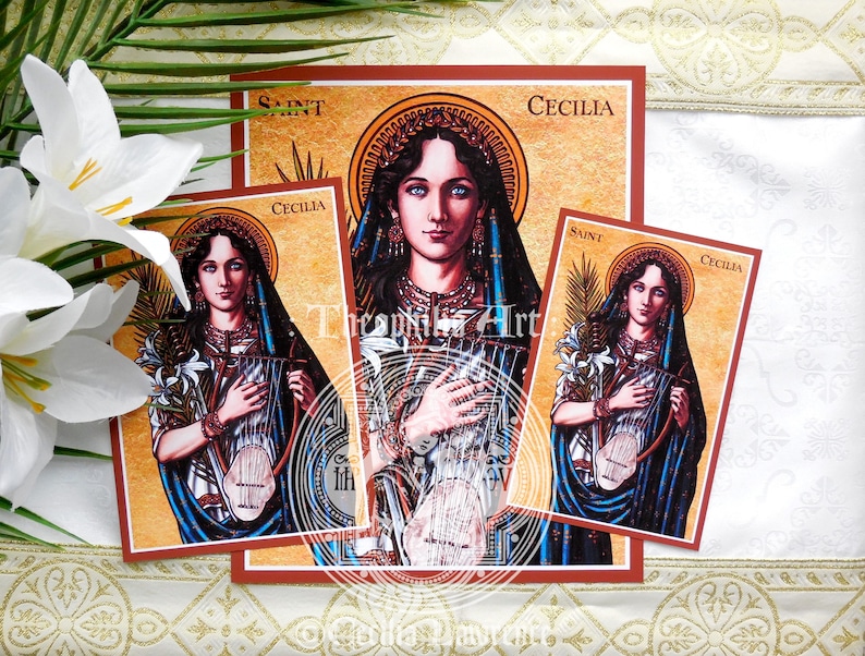 St. Cecilia Icon - Catholic Theophilia Art Artwork - Patron Saint of ...