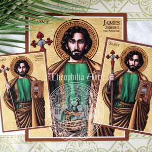 Saint James the Greater Zebedee Apostle - Catholic Icon Art Print ...