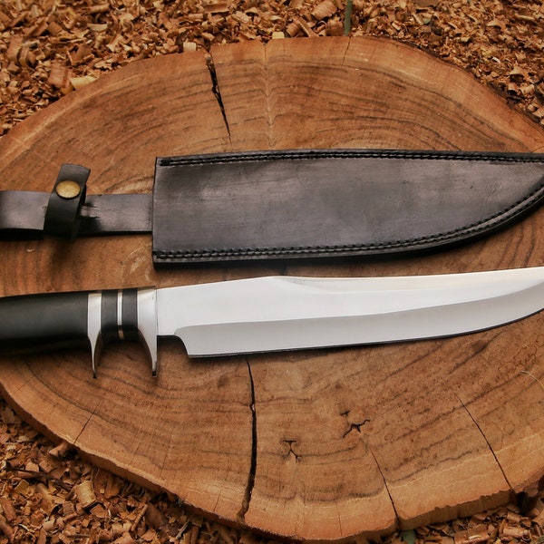 Custom Bowie Knife | Handmade High Carbon Steel knife with sheath | Gift for him | Hunting gifts