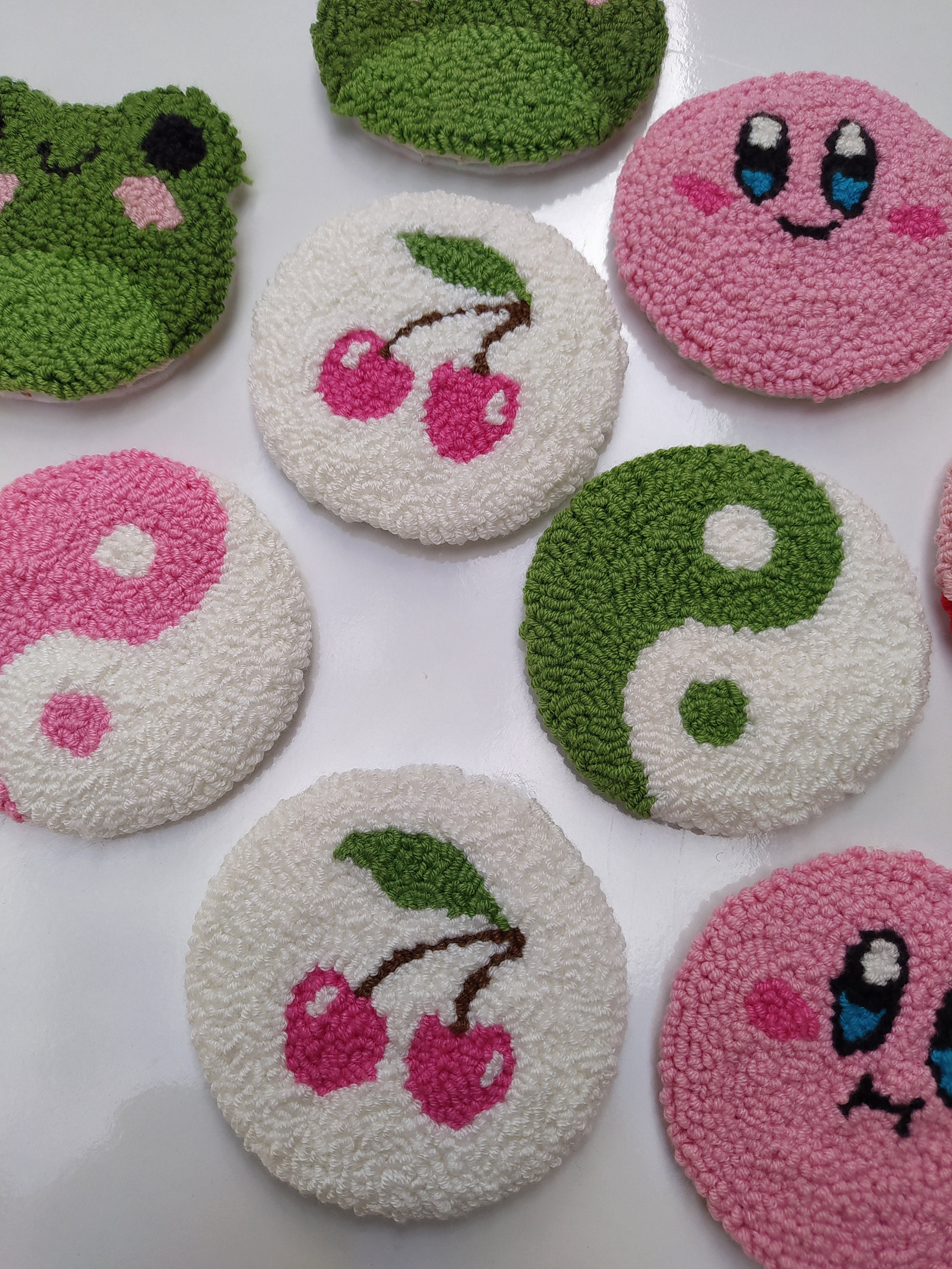 Set of 2 Car Coaster, Pink Car Accessories, Kirby Car Accessories, New