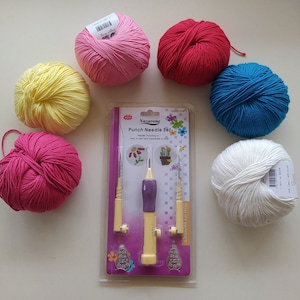 Punch Needle Set, Punch Needle Embroidery for Beginners, Christmas Gift for Crafters, Adjustable Punch Needle