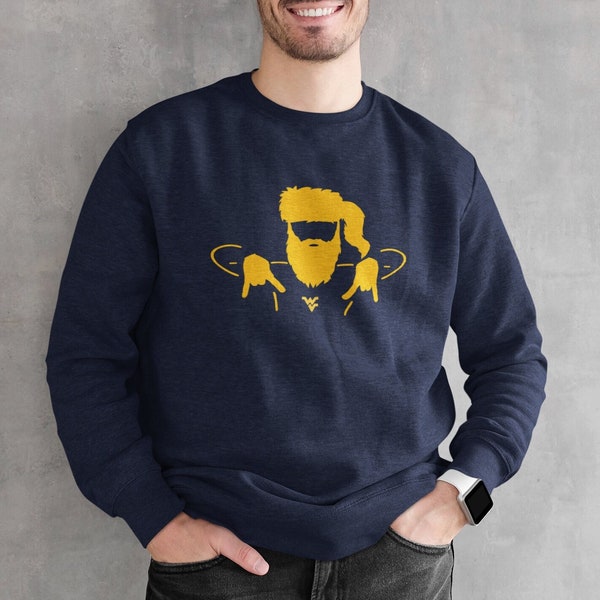 WVU Horns Down Sweatshirt | Gildan Heavyweight 18000