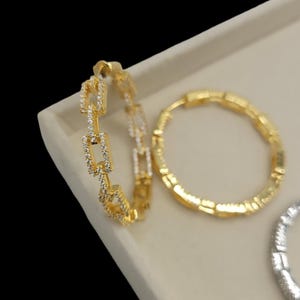 CZ hoops/cubic zirconia hoop earrings/SILVER hoop