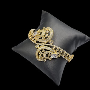 24k gold plated cubic zirconia bangle/cz bangle/cz bracelet/gold plated