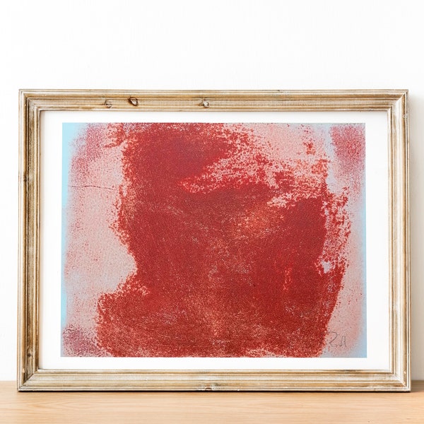 Lámina abstracto "Rojo fuego" 35 x 27. Se vende sin marco.
