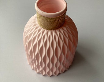 Pastel Pink 3D Geometric Vase