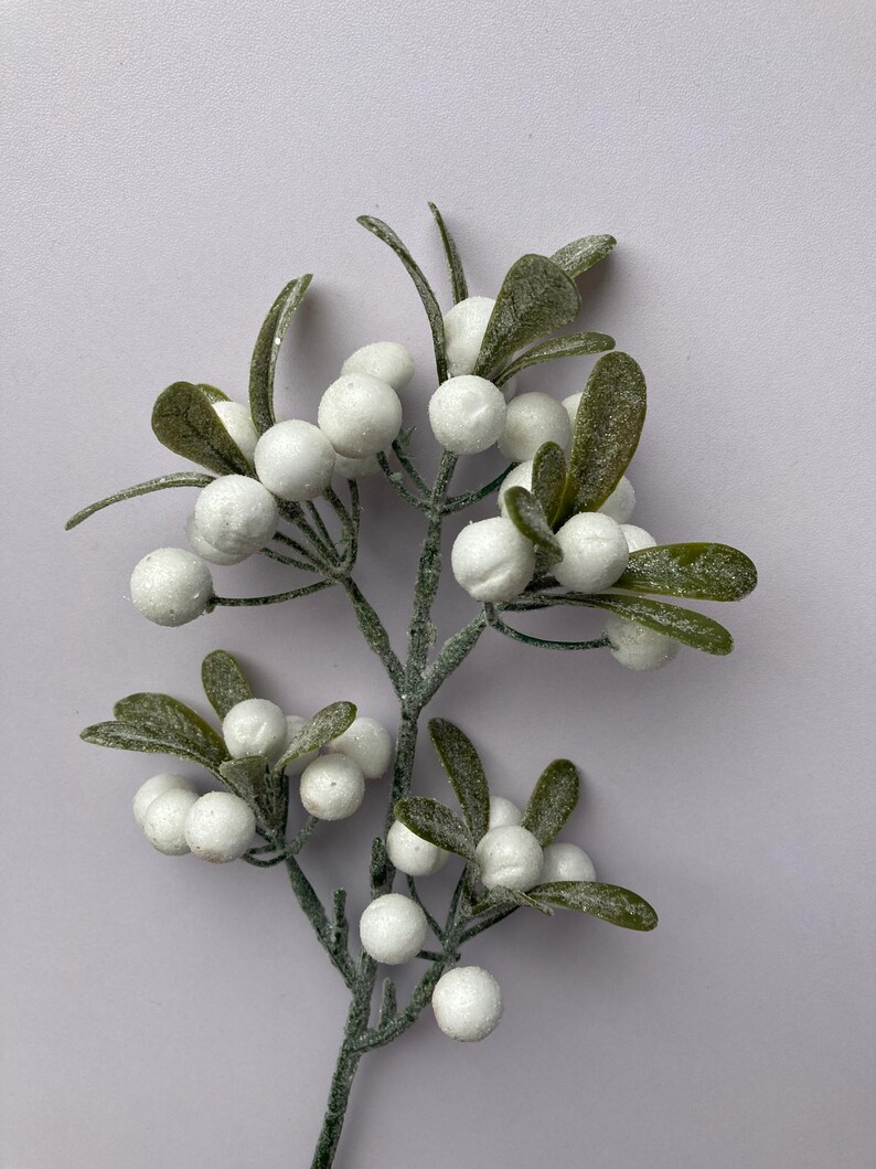 Mistletoe Faux Stem Christmas Pick Etsy UK