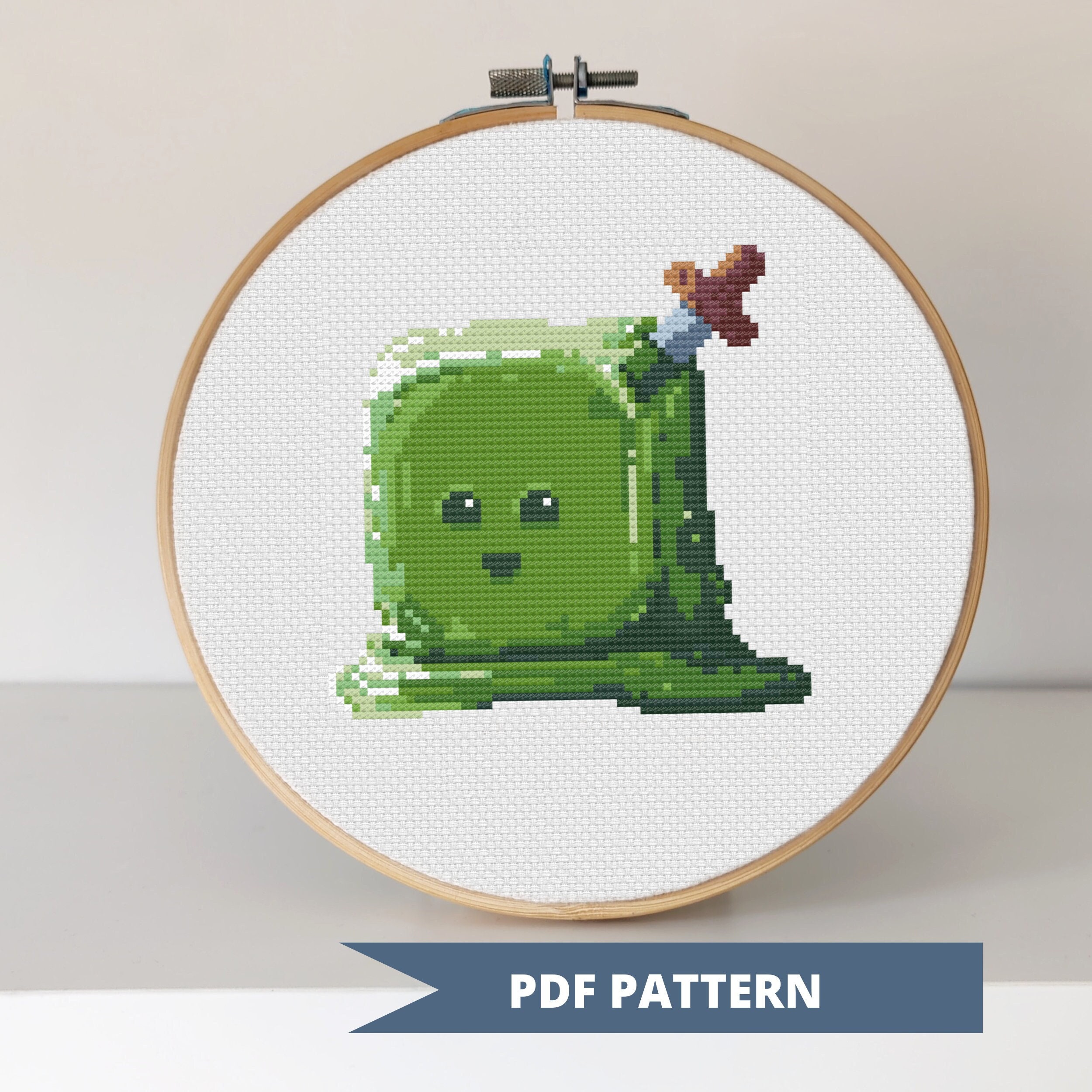 Gelatinous Cube Cross Stitch Pattern PDF Dungeons and Dragons D&D Cute Monster Crossstitch digital pattern