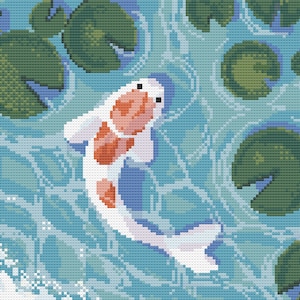 Pond Life - Pixel Art - Koi fish - Cross Stitch Pattern PDF