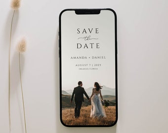 Electronic Save The Date Template, Text Message Save The Date Evite, Save The Date With Photo Template, Save the Date Editable Template