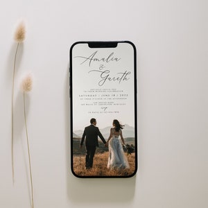 Wedding Electronic Invitation, Wedding Invitation Digital, Photo Wedding Envite, iPhone Invitation, Smartphone Invite, Text Message Download