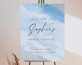 Beach Bridal Shower Welcome Sign Template Ocean Bridal Shower Welcome Sign Beach Bridal Shower Welcome Poster Watercolor Beach Shower Sign