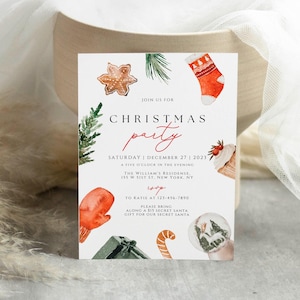Christmas Party Invitation, Christmas Party Invite, Holiday Party Invitation, holiday work party, Christmas Party Printable, REDXMAS