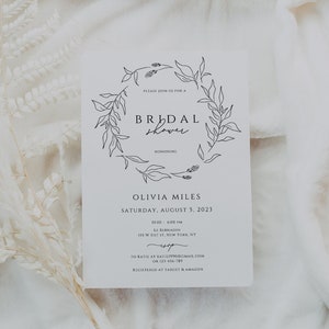 Minimalist Bridal Shower Invitation, Modern Invitation, Minimal Bridal Shower Invitation Template, Instant Download, Bridal Shower Invite