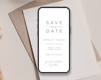Modern Save the Date Text Invitation, Electronic Save The Date Template, Text Message Save The Date Evite, Save The Date Ecard, iPhone