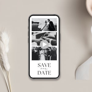 Save The Date video invitation, Electronic Save the Date video invite, Text Message Save The Date invite, Save The Date With Photo Template