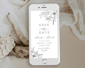Electronic Invitation Template, Modern Wedding Electronic Invitation, Wedding Evite, Minimalist Online Invitations, Text Message Invite
