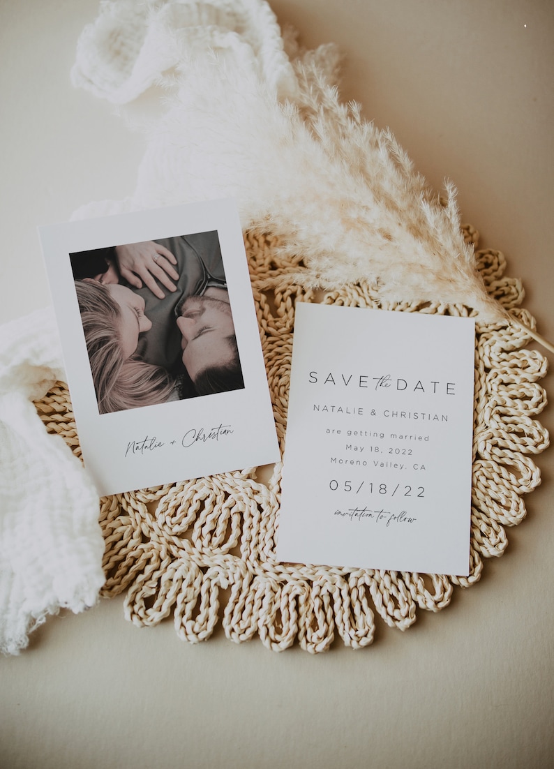 May include: Save the date card with a photo of a couple and the text "Natalie & Christian are getting married May 18, 2022 Moreno Valley, CA 05/18/22 invitation to follow"