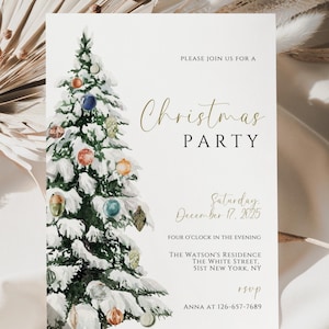 Christmas Party Invitation, Christmas Party Invite, Holiday Party Invitation, holiday work party, Christmas Party Printable, XMTRE1