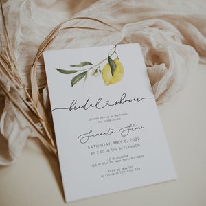 Lemon Bridal Shower Invitation Instant Download Bridal Shower Invites Citrus Summer Bridal Shower Invitation Template Editable Printable image 3
