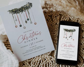 Christmas Party Invitation, Christmas Party Invite, Holiday Party Invite, holiday work party, Christmas Party Print, phone XMTRE5