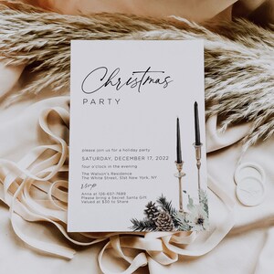 Christmas Party Invitations Instant Download Printable Holiday Party Invitation Template Winter Christmas Invitations Editable Printable