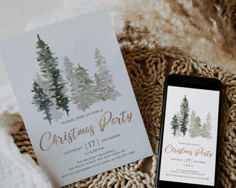 Christmas Party Invitation, Christmas Party Invite, Holiday Party Invite, holiday work party, Christmas Party Print, phone XMTRE6