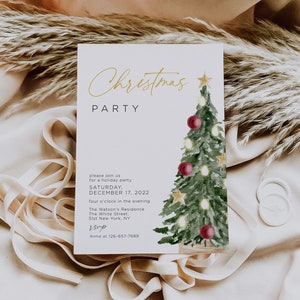 Editable Christmas Invitation Template Christmas Party Invitation Christmas Party Invite Holiday Party Invite Xmas Templett Instant Download