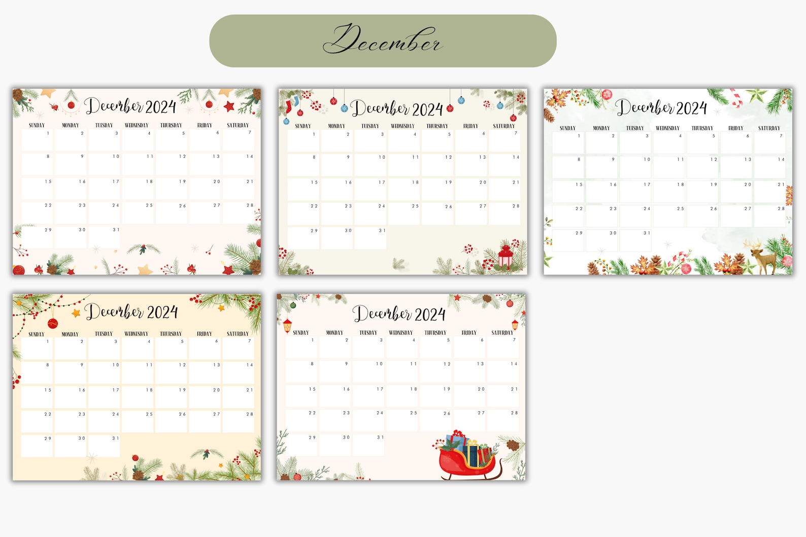 Editable & Printable 2024 Calendar | January to December 2024 ...