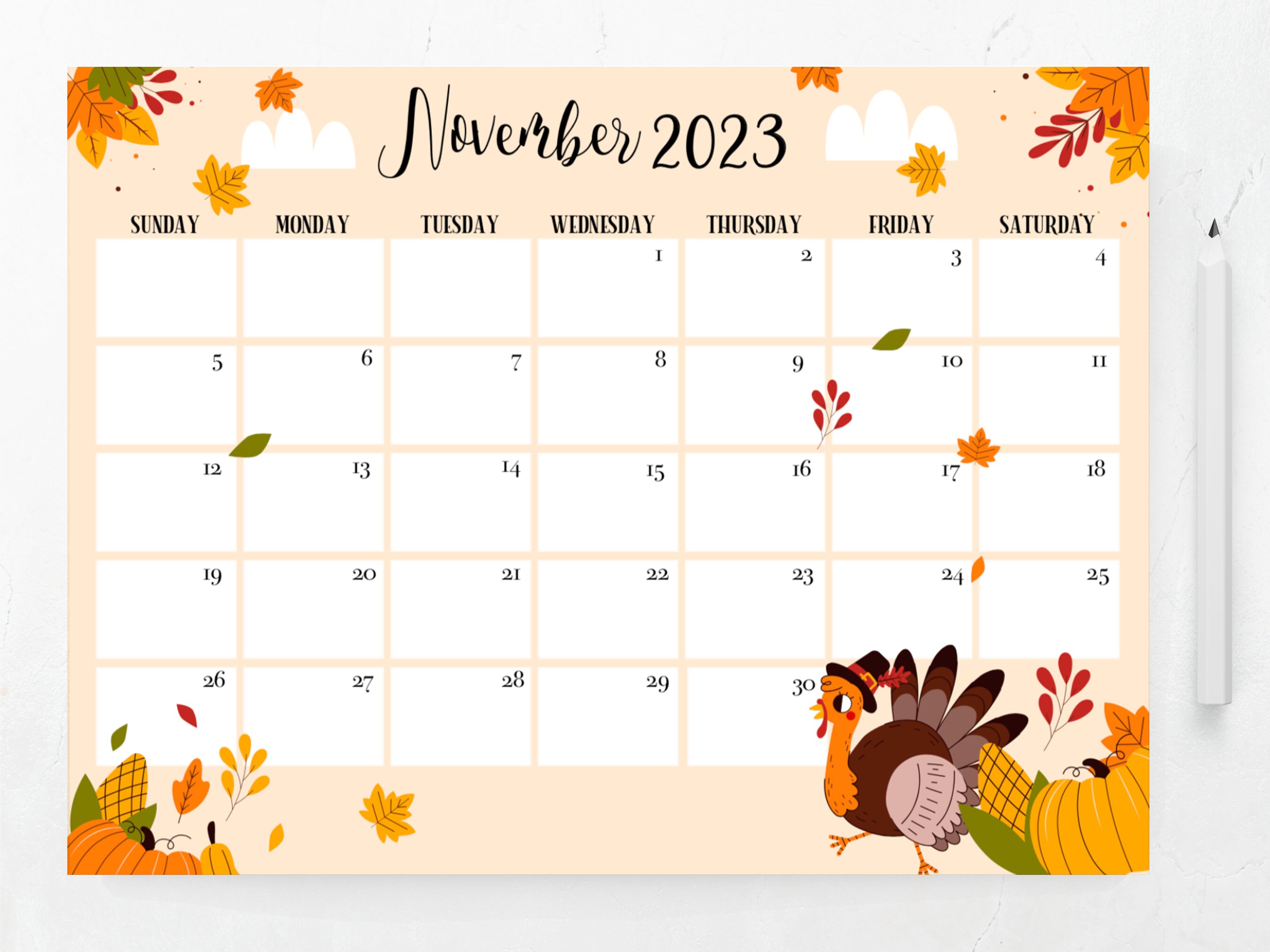 Printable November Calendar 2023 Editable Calendar School -  Portugal