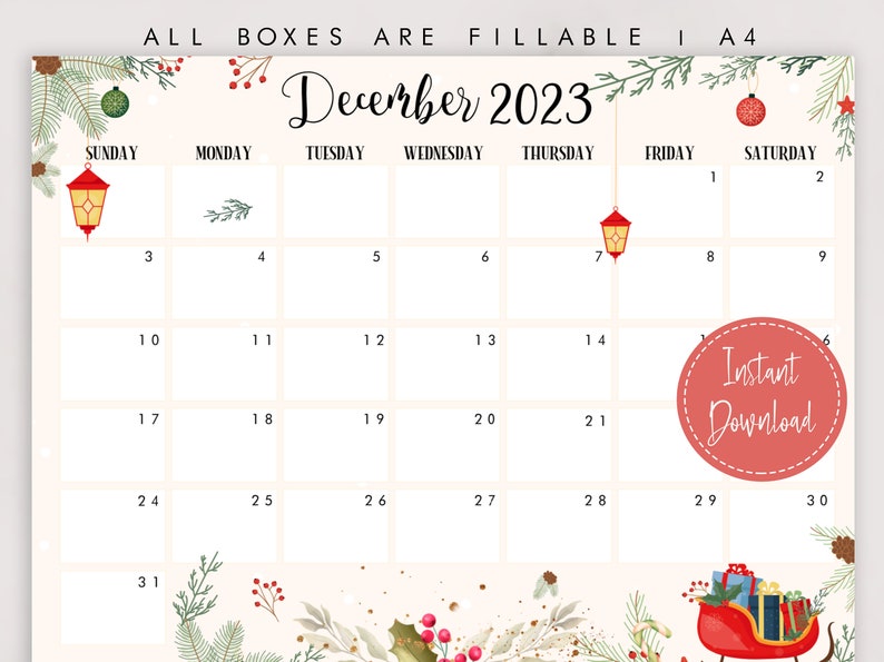 Editable December 2023 Calendar - Il 794xN.4319255566 L4zq 