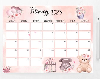 Editable & Printable 2023 Calendar January to December 2023 - Etsy Hong Kong