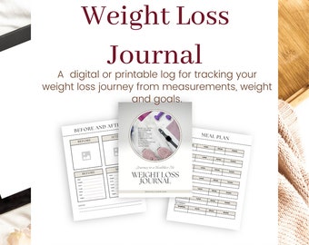 Weight Loss Journal | Weight Loss Tracker | Exercise Log | Fitness Planner | Workout Planner | Weight Loss Chart | Digital Planner