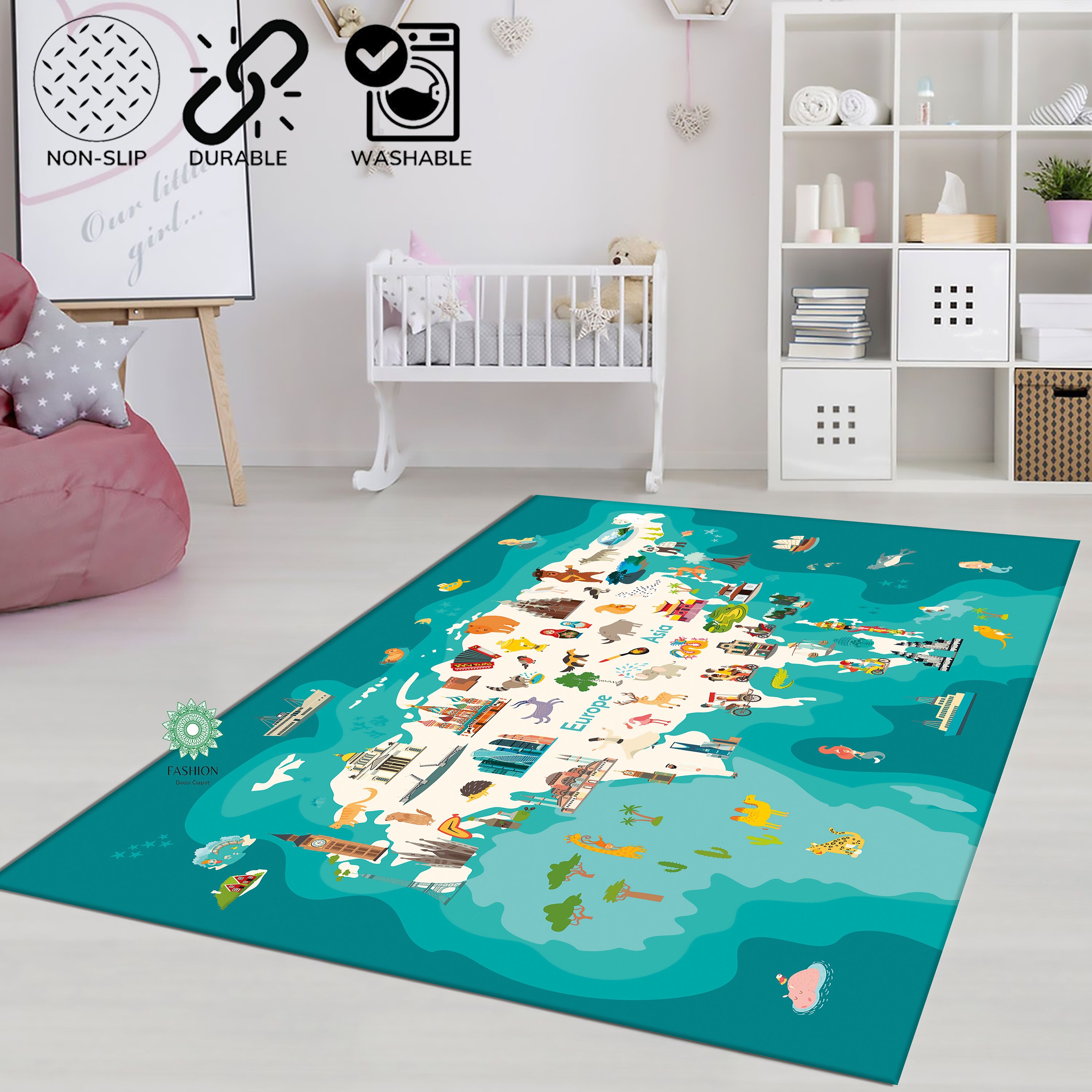 Europe Map Kids Rugeducation Kids Ruganimal World Map Etsy