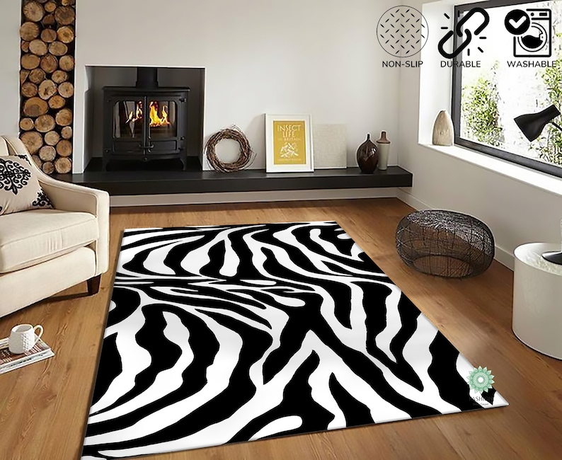 Zebra Skin Patterned Modern Carpet Realistic Zebra Skin Etsy Il 794xN.4121182821 Kwlr